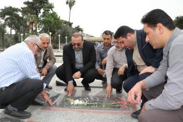 آیین تجدید میثاق با شهدا توسط کارکنان نوسازی مدارس استان گلستان