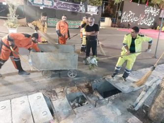 حضور فعال کارکنان خدمات شهری شهرداری گرگان در خیابان اربعین