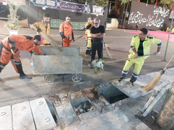 حضور فعال کارکنان خدمات شهری شهرداری گرگان در خیابان اربعین