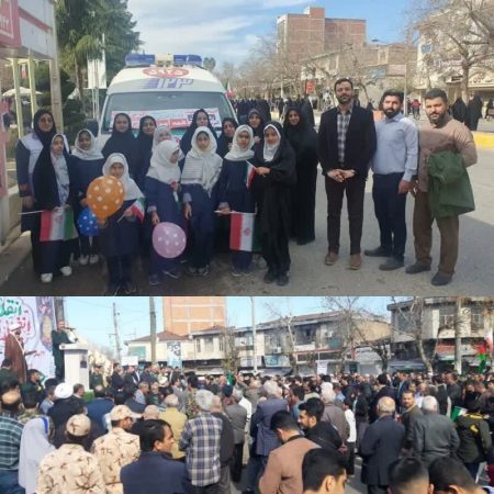 حضور پرشور سرپرست بهزیستی استان و کارکنان در راهپیمایی ۲۲بهمن