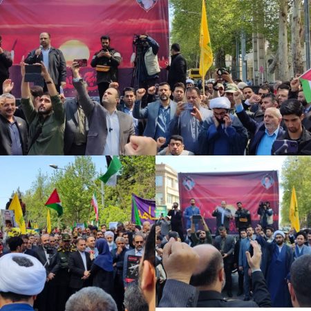 حضور مدیرکل و کارکنان و اعضای شورای پایگاه بسیج فلق بهزیستی گلستان در تجمع حمایت از اقدام قهرمانان سپاه پاسداران