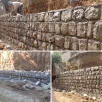 عملیات دیواره سازی رودخانه شهید خنجری در شهر آزادشهر