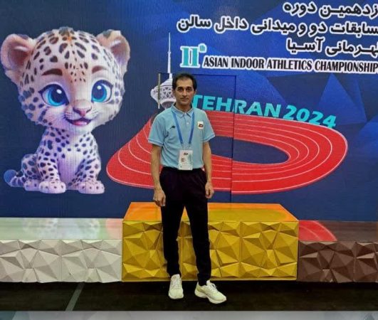 حضور کارمند اداره کل نوسازی مدارس گلستان در رقابت‌های دوومیدانی داخل سالن قهرمانی آسیا