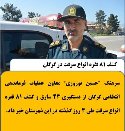 کشف 81 فقره انواع سرقت در گرگان