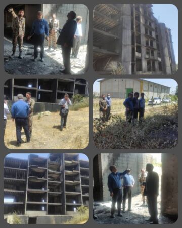 بازدید فوری مهندس ملک مدیر کل راه و شهرسازی استان گلستان از حادثه حریق ساختمان نیمه کاره مسکن مهر کردکوی