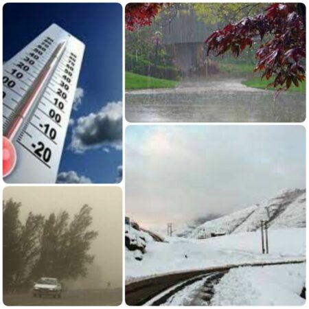 بارندگی 35 میلیمتری در نوچمن/ برف 20 سانتیمتری در درازنو/ توفان با سرعت 90 کیلومتر درساعت در مراوه تپه