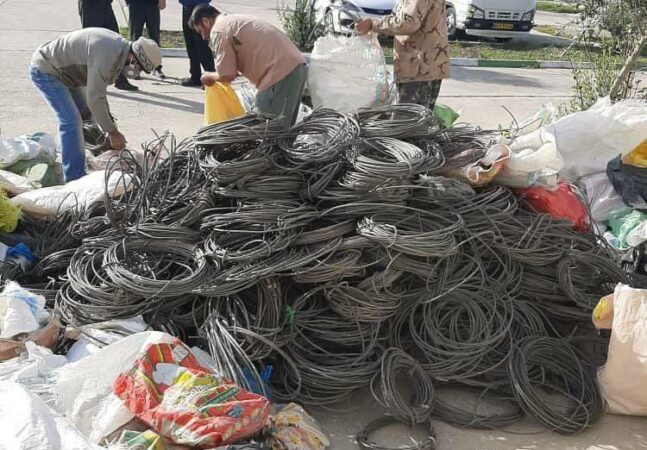 کشف یک تن و هشتصد کیلو گرم سیم و کابل دزدی در گالیکش