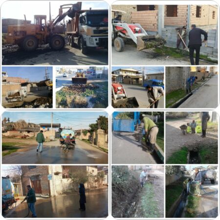 پاکسازی مسیرهای روستایی و حاشیه روستاها در سراسر استان