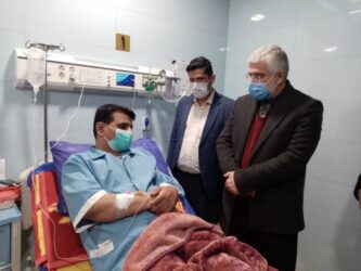 عیادت سرزده استاندار_گلستان از خبرنگار پیشکسوت گلستانی در بیمارستان