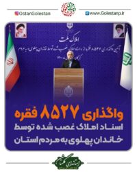 واگذاری 8527 فقره اسناد علوی به مردم استان گلستان