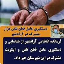 دستگيري عامل قطع تلفن هزار مشترک در آزادشهر