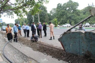 آغاز بکار فیبررسانی مسیر تپه نورالشهداء شهرستان گرگان