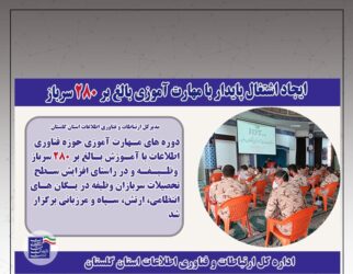 ایجاد اشتغال پایدار با مهارت آموزی بالغ بر 280 سرباز در گلستان