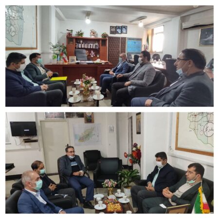 دیدار مهندس حسینی، مدیرکل بنیاد مسکن استان با آقای حسن پور، فرماندار شهرستان بندرگز