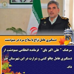 دستگیری عامل نزاع با سلاح سرد در مینودشت