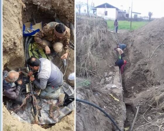 ترمیم کابل مخابرات در و برقراری مجدد ارتباط  ۴ روستای شهرستان رامیان