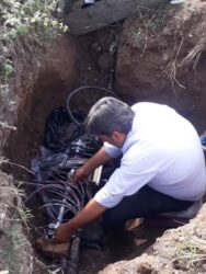 ترمیم کابل مخابرات در روستای جهان بینی شهرستان علی آباد کتول