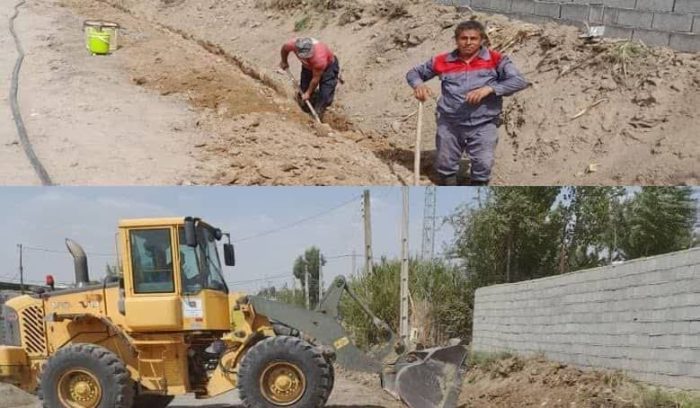 زمینی کردن شبکه کابل مخابرات روستای مالای شیخ
