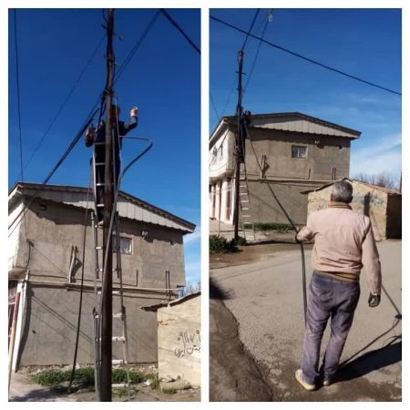 تعویض کابل مخابرات در روستای بصیر آباد شهرستان گمیشان