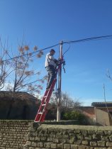 بازسازی کابل هوایی روستای امیرآباد فندرسک شهرستان علی آباد کتول
