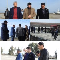 بازدید معاون هماهنگی امور عمرانی استانداری گلستان به اتفاق فرماندار و هیئت همراه از مسیر تردد مسافران به اسکله تفریحی بندرترکمن