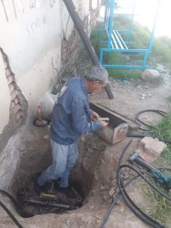 کابل کشی مجدد مخابرات در روستای صحنه سفلی