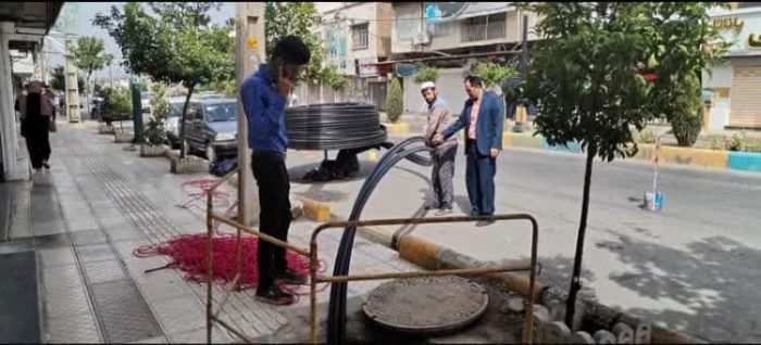 زمینی کردن کابلکشی مخابرات در بخشهایی از شهرستان آزادشهر