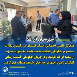 بازدید سرزده مدیرکل تامین اجتماعی استان گلستان از چگونگی فعالیت شعب تابعه
