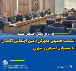 برگزاری جلسه مدیر کل تأمین اجتماعی استان گلستان با مسئولان استانی و شهری