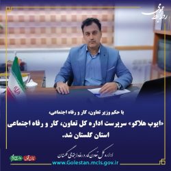 سرپرست اداره کل تعاون، کار و رفاه اجتماعی استان گلستان منصوب شد