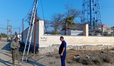 پایان عملیات کابل‌کشی مخابرات در روستای آق‌زبیر شهرستان آق‌قلا