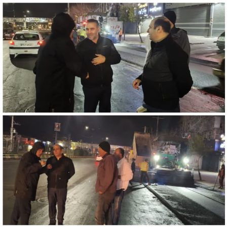 بازدید شهردار و رئیس شورای اسلامی شهر گرگان از اجرای عملیات نهضت آسفالت در محور جرجان