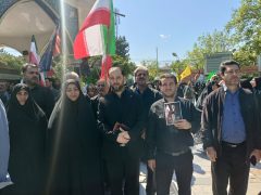 حضور مدیرکل، معاونین و کارکنان بهزیستی گلستان در مراسم چهلمین روز شهادت امام خامنه‌ای (ره)