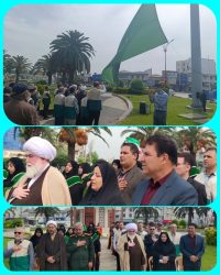 اهتزاز پرچم رضوی در کردکوی همزمان با آغاز دهه کرامت