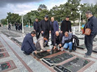 حضور مدیرکل ورزش و جوانان گلستان و مسئولان بسیج ورزشکاران در آئین تجلیل از شهدای ورزشکار در گرگان