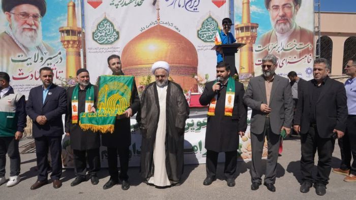 اهتزاز پرچم رضوی در پارک بانوان گرگان با حضور رئیس و اعضای شورای شهر