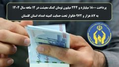 پرداخت۱۸۰۰ میلیارد تومان کمک معیشت به مددجویان گلستانی در سال ۱۴۰۴
