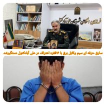 سارق حرف ای سیم و کابل برق با ۱۶فقره اعتراف درعلی آبادکتول دستگیر شد