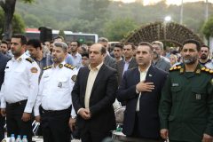 آبشار صخره‌ای ناهارخوران با حضور مسئولین به بهره‌برداری رسید/ تجلیل از کارگران و بازنشستگان شهرداری گرگان