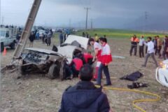 تصادف پژو ۴۰۵ با تیر برق در کلاله با ۶ مصدوم