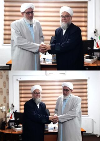 دیدار و نشست صمیمی حاج آخوند صفری امام جمعه اهل سنت شهر فراغی با آخوند عبدالباسط قره باش مسئول شعبه گنبد