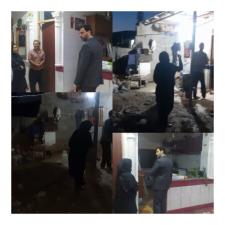 بازدید سرپرست بهزیستی گلستان و رئیس بهزیستی گالیکش از روستای سیل زده عجم قره خوجه