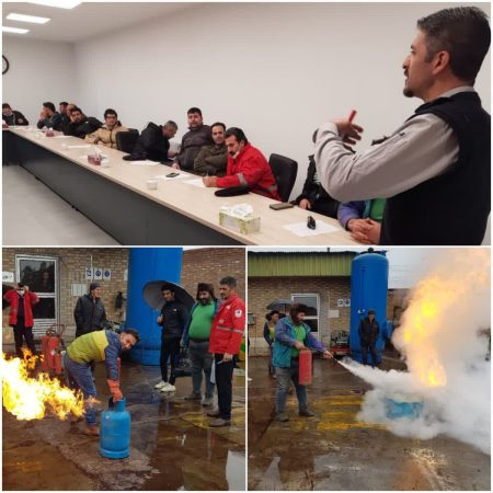 کارکنان کارخانجات و شرکتها نکات ایمنی را آموزش می بینند