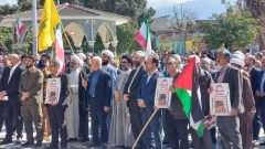 اعلان انزجار کارکنان بسیجی گازگلستان از رژیم غاصب صهیونیستی درتجمع مردمی حمایت از مردم غزه