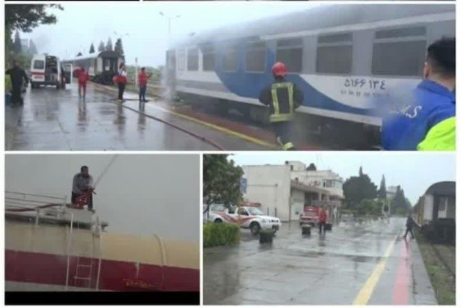 مانورعملیاتی حریق دراداره کل راه آهن شمال شرق (۲)