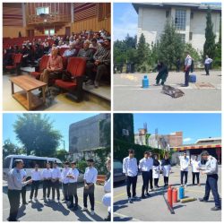 آموزش اطفای حریق به کارکنان و دانشجویان توسط آتش نشانی و خدمات ایمنی شهرداری گرگان
