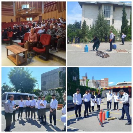 آموزش اطفای حریق به کارکنان و دانشجویان توسط آتش نشانی و خدمات ایمنی شهرداری گرگان