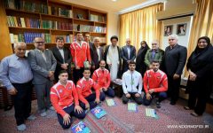 دیدار مدیرکل ورزش و جوانان استان و جمعی از قهرمانان جهان تیم ملی کبدی ساحلی با حضرت آیت الله نور مفیدی