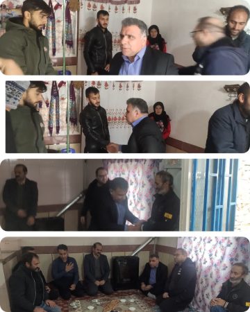 حضور مدیر کل تعاون کار و رفاه اجتماعی در منزل جان‌باخته معدن تزره واقع در شهرستان آزادشهر