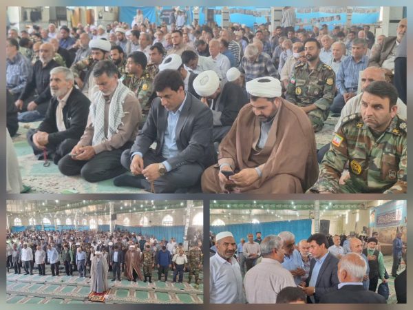 حضور صمیمی دکتر قائم‌مقام نماینده مجلس شورای اسلامی در نماز عبادی-سیاسی جمعه آزادشهر